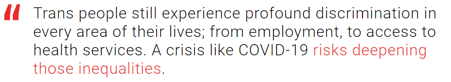 GBTQ+ rights organsiations and charities such as stonewall are worried about the impact covid-19 will have on LGBTQ+ rights and inequalities.
